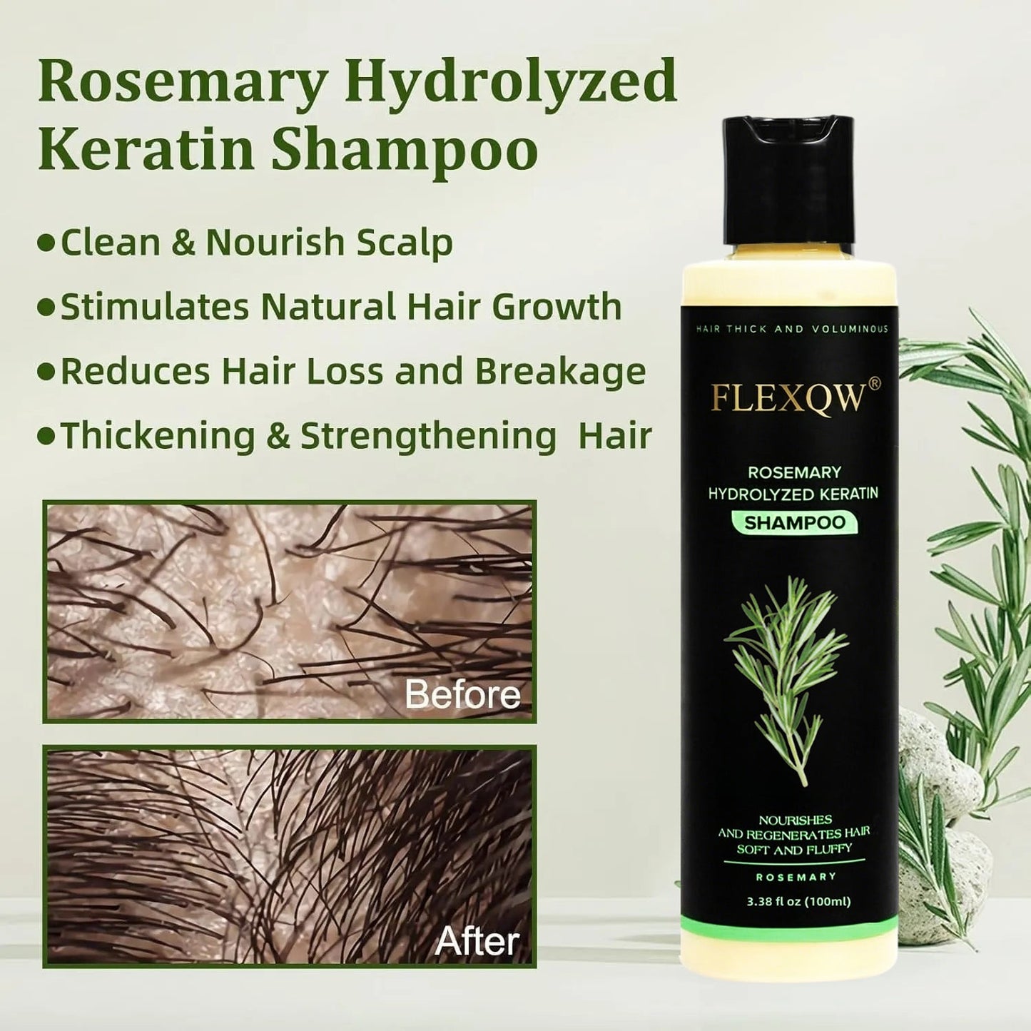 🌸Organic Rosemary Keratin Hair Growth Shampoo